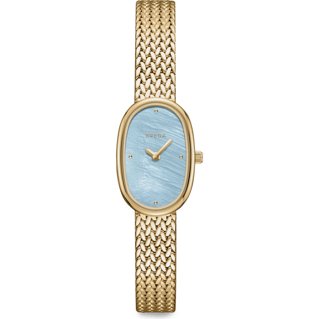 Breda Jane Tethered Mesh Strap Watch, 18mm In Gold
