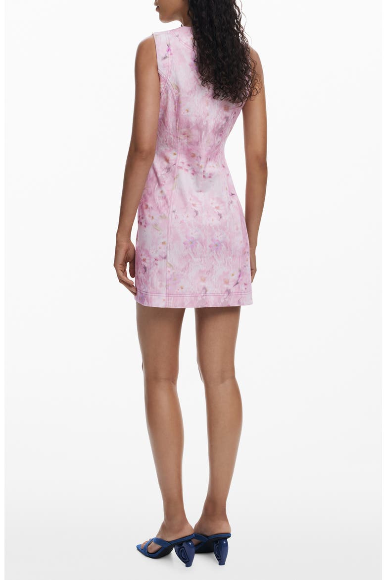 Floral Sleeveless Button Front Sheath Dress, Alternate, color, PINK