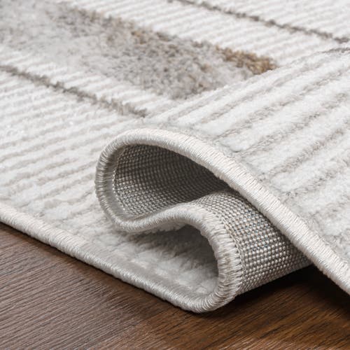 Jonathan Y Athens Classic Border Marble Pattern High-low Area Rug In Silver/gold