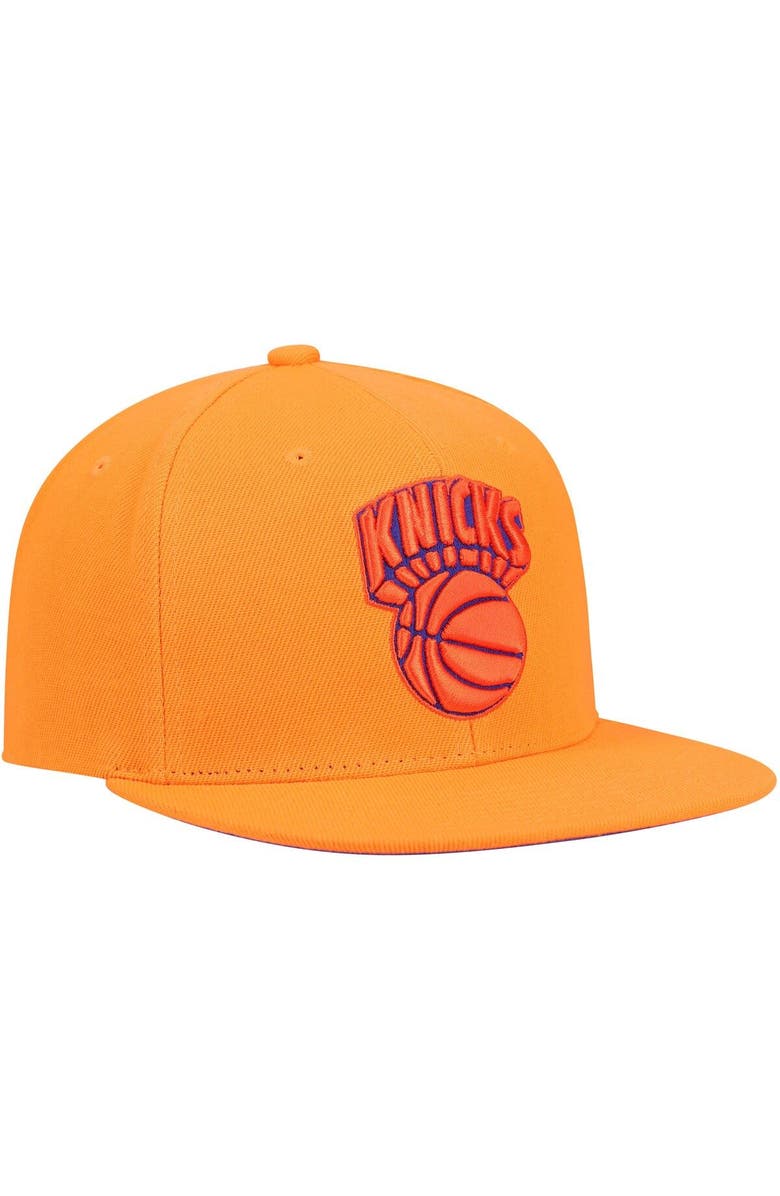 Mitchell & Ness Men's Mitchell & Ness Orange New York Knicks Hardwood Classics Tonal Snapback Hat, Alternate, color, 