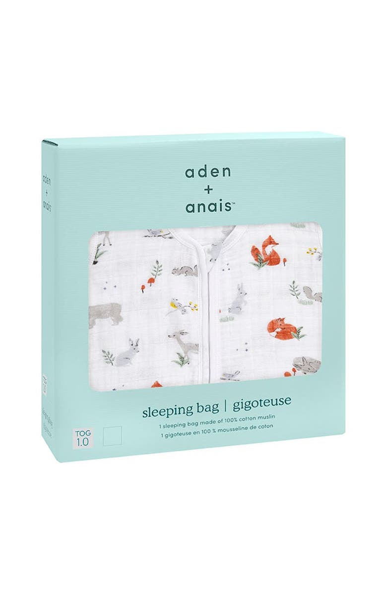 aden + anais Boutique Baby Sleeping Bag, 100% Cotton Muslin, Wearable Swaddle Blanket for Girls & Boys, Newborn Sleep Sack, Breathable & Lightweight - TOG Rating 1.0, Alternate, color, Naturally Forest