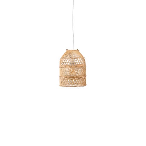 The Artisan & Company Small Bell Rattan Pendant Hanging Light In Natural