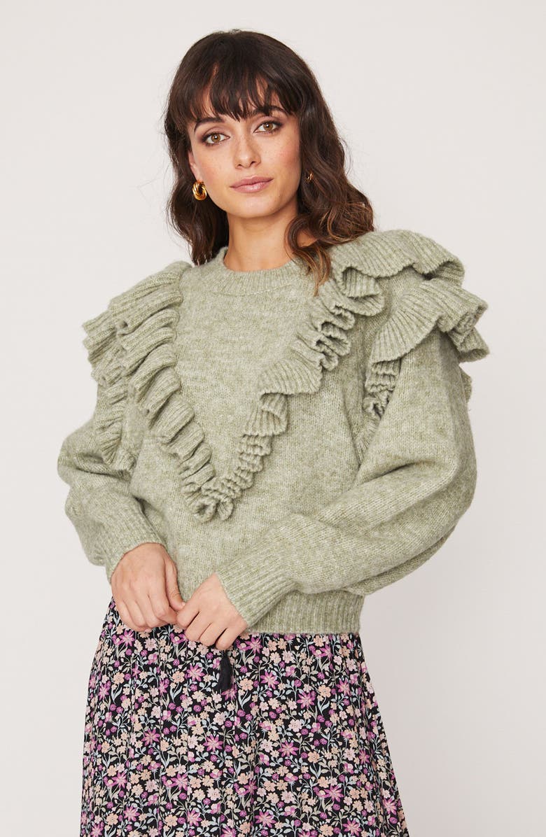 Lost + Wander Ruffle Sweater, Alternate, color, 
