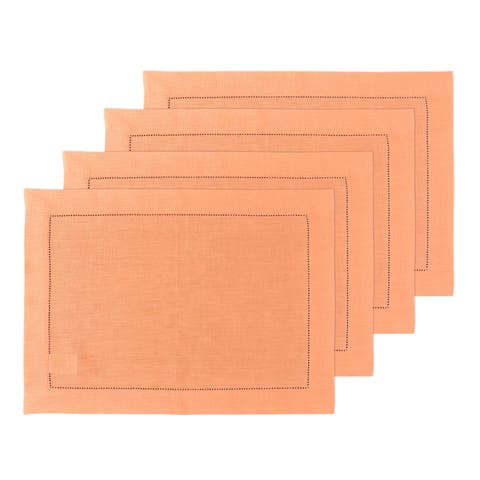 Linen Placemats - Classic Hemstitch, 14" x 19"