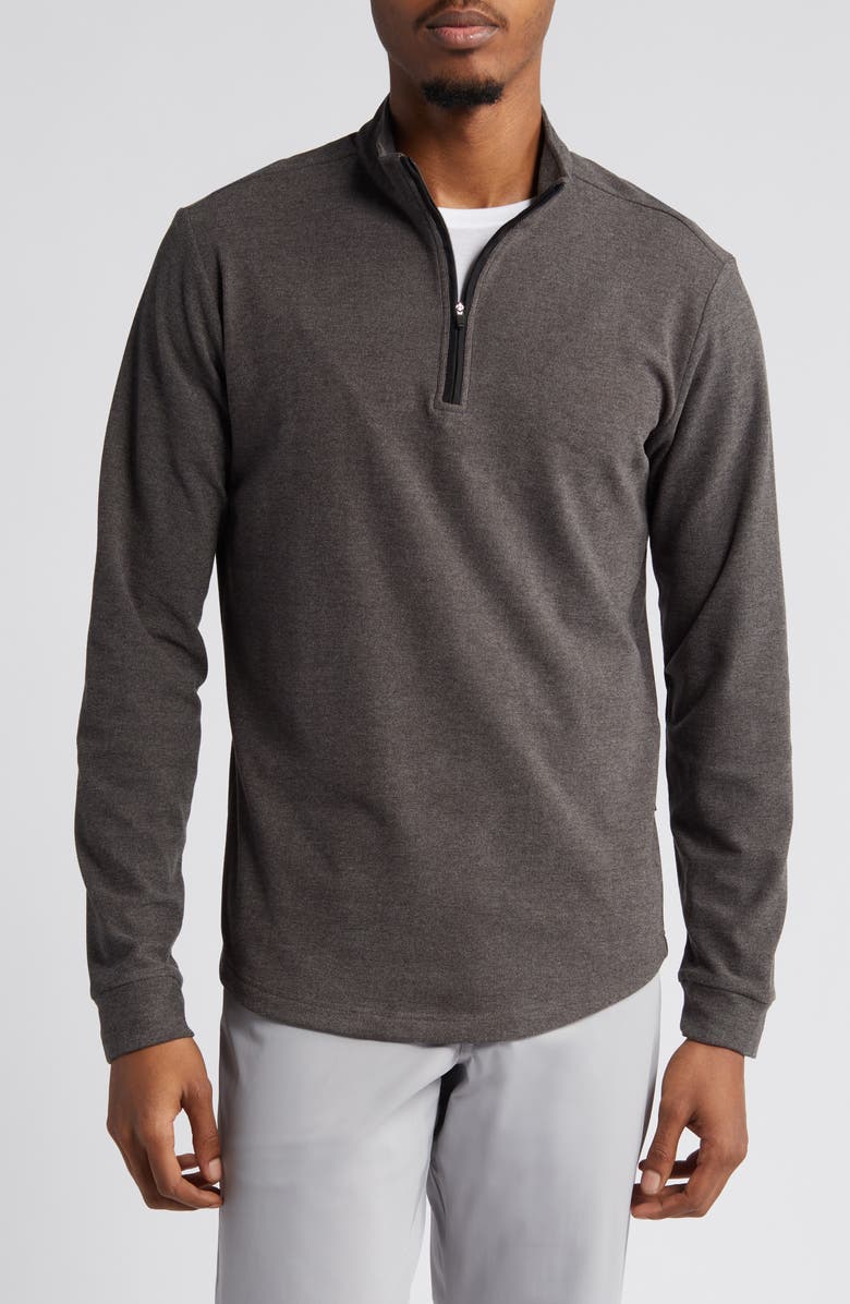 Swannies Emery Quarter Zip Golf Pullover, Main, color, Charcoal