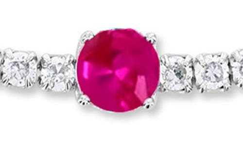 Simona Round Cubic Zirconia Tennis Bracelet In Red