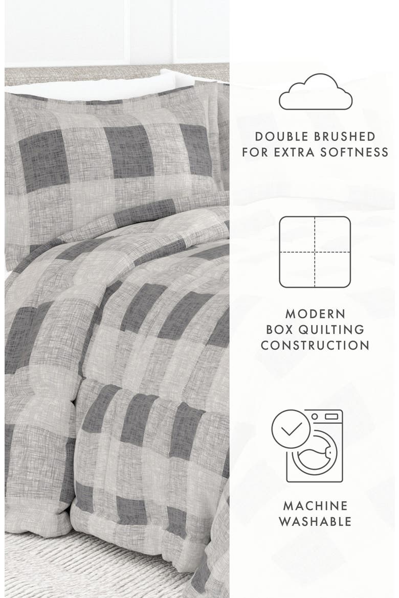 Gray Plaid Premium Microfiber Comforter Set, Alternate, color, GRAY