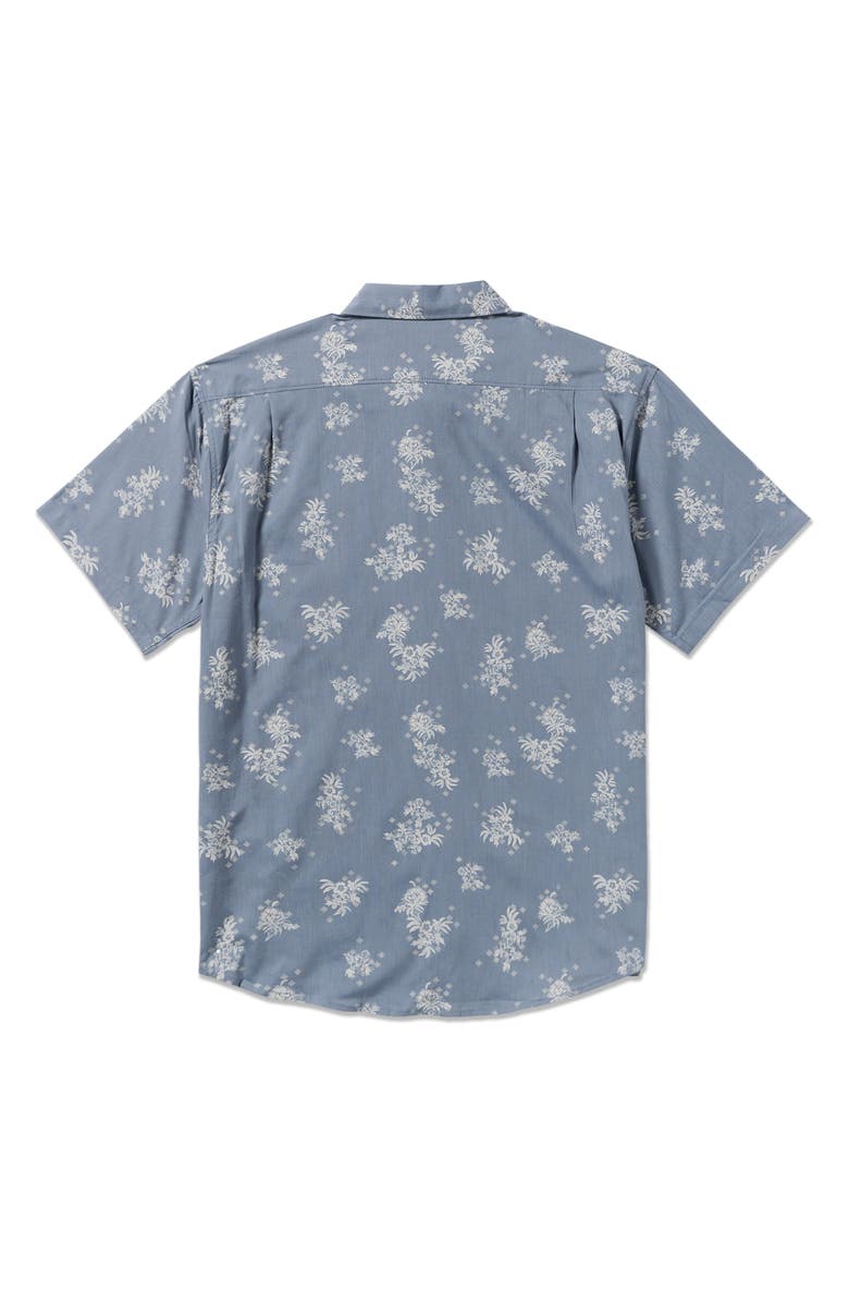 Billabong Sundays Print Short Sleeve Button-Up Shirt, Alternate, color, Steel Blue