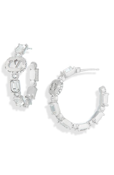 VLOGO Crystal Hoop Earrings