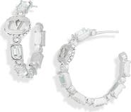Valentino Garavani VLOGO Crystal Hoop Earrings
