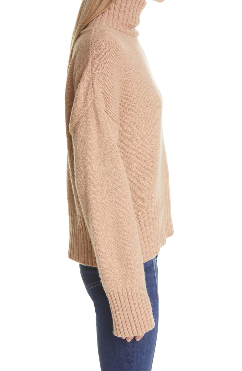 FRAME Swingy Wool & Silk Blend Turtleneck Sweater, Alternate, color,