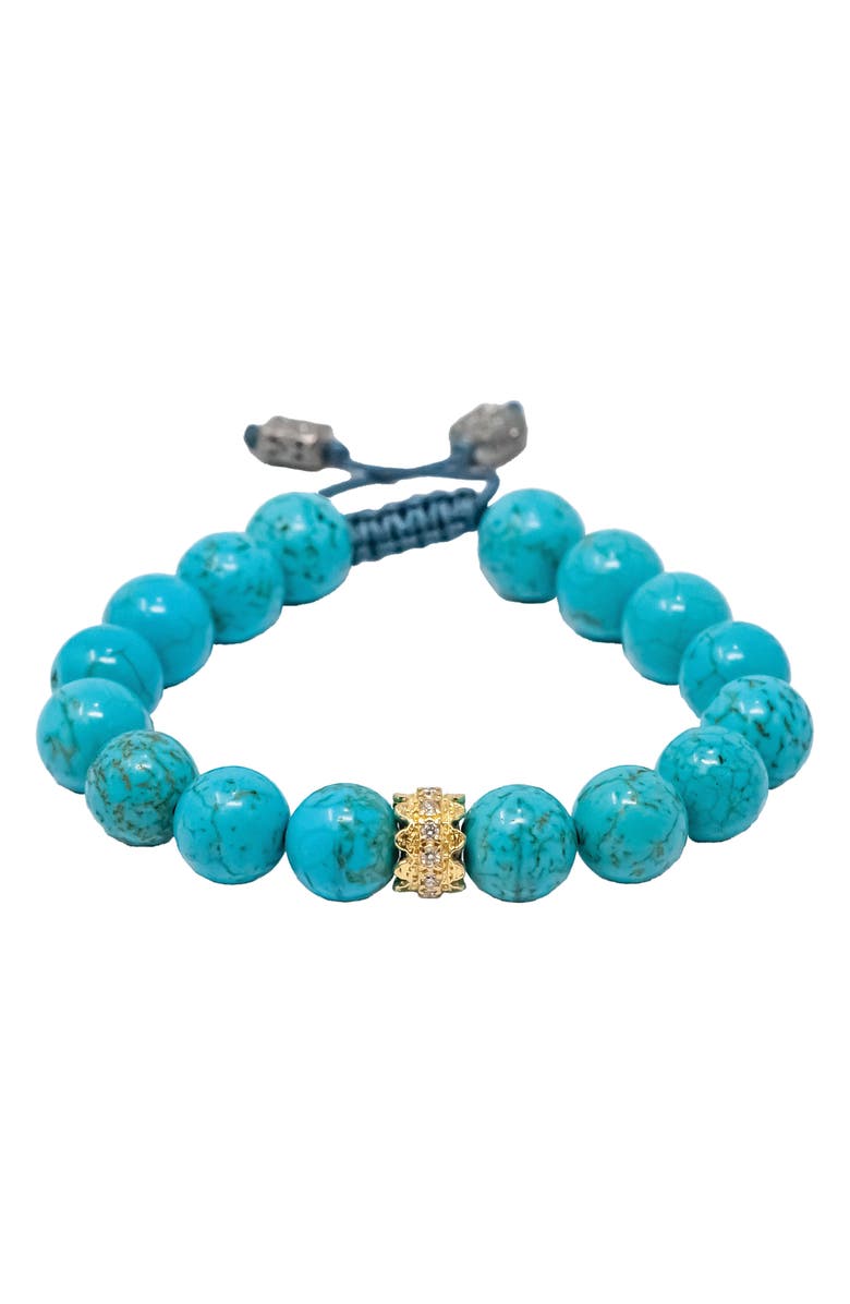 Armenta Magnesite Beaded Bracelet, Main, color, Turquoise/ Yellow Gold