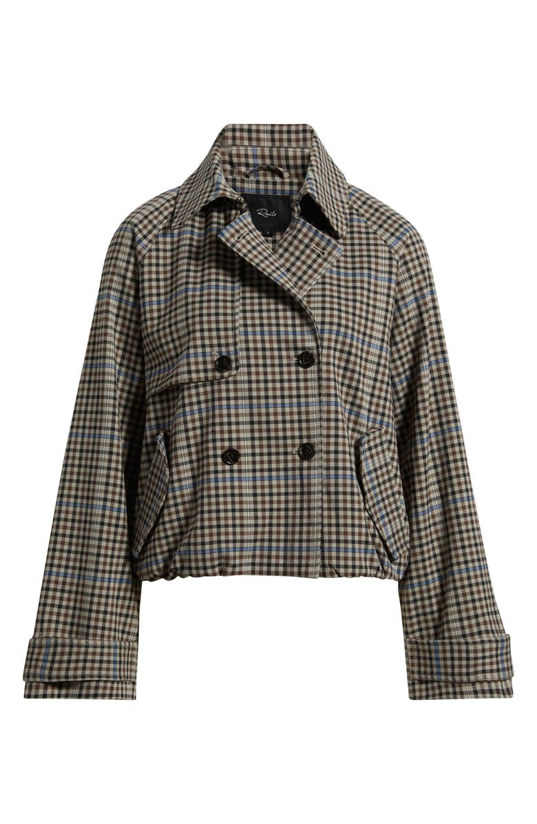 Rails Jett Check Crop Trench Coat, Alternate, color, Mocha Check