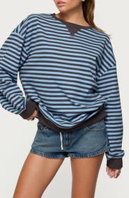 EDIKTED Onda Stripe Oversize Sweatshirt
