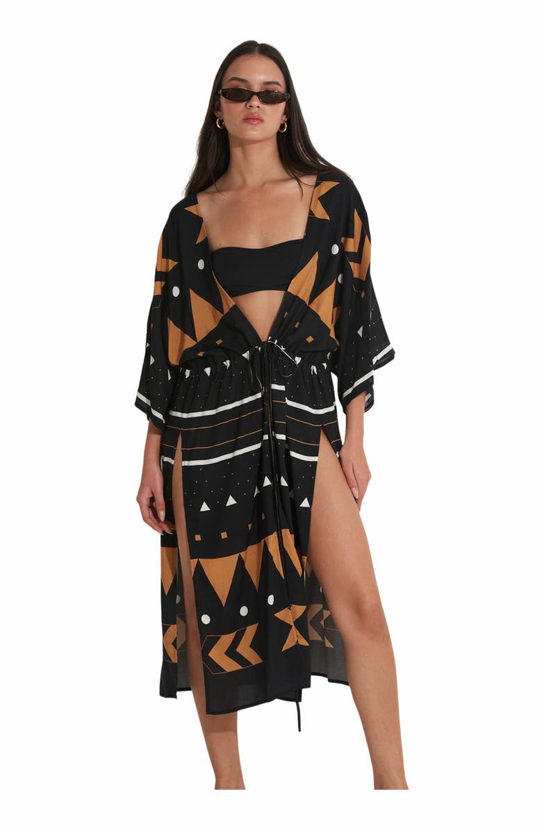 Gottex Beach Life ANAT MIDI SWIM COVER UP KIMONO, Main, color,