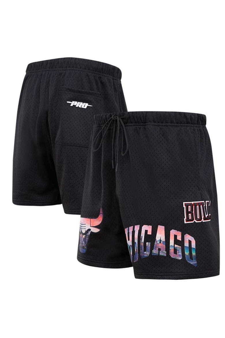 Men's Pro Standard Black Chicago Bulls City Scape Mesh Shorts, Main, color, Black
