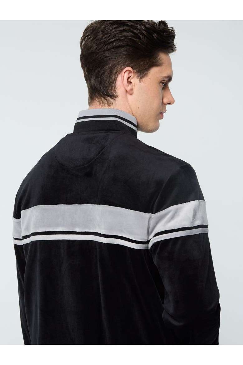 Damarindo Velour Track Jacket, Alternate, color, BLACK BEAUTY