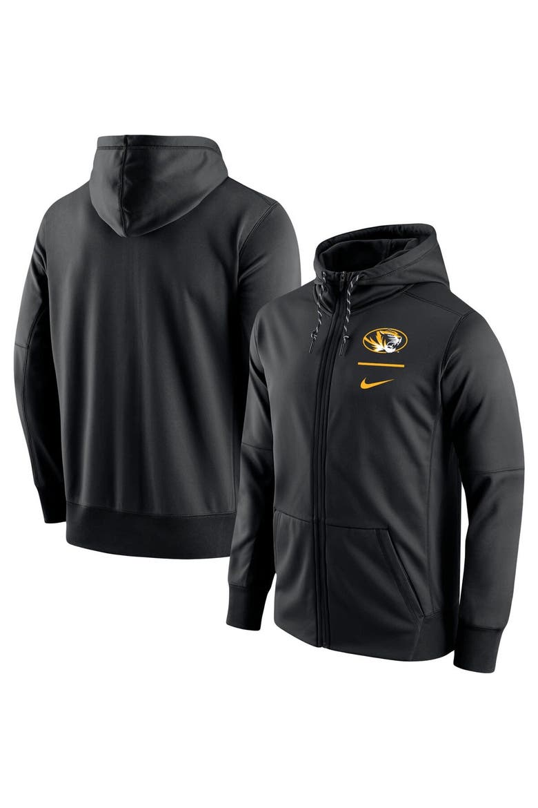 Men's Nike Black Missouri Tigers Logo Stack Performance Full-Zip Hoodie, Main, color, Black