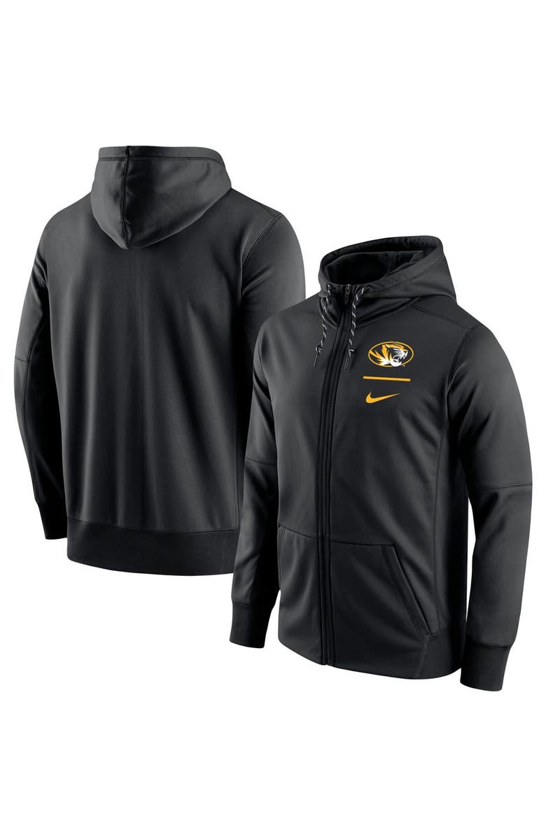 Nike Men's Nike Black Missouri Tigers Logo Stack Performance Full-Zip Hoodie, Main, color, 