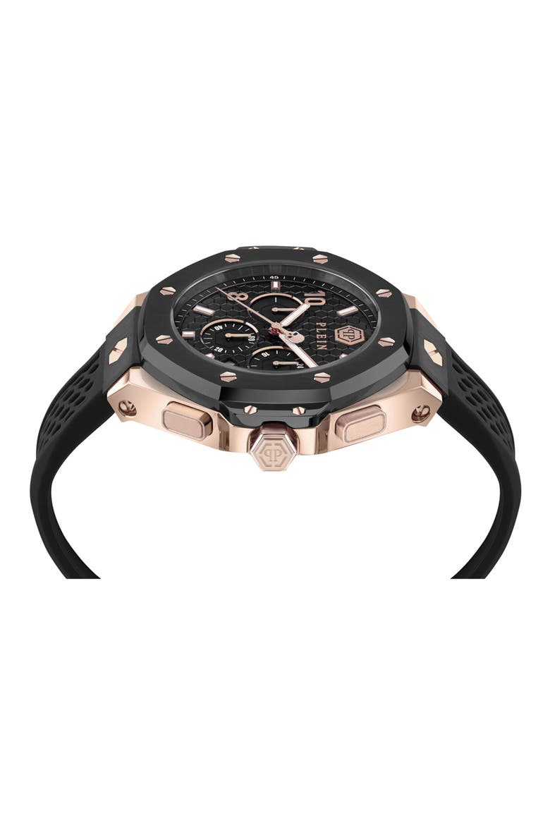 Chronograph Royal Quartz Silicone Strap Watch, 46mm, Alternate, color, TWO TONE