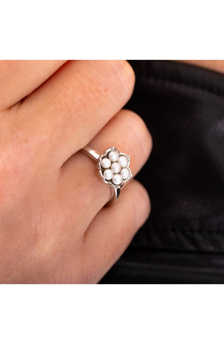 Lucy Quartermaine Royal Pearl Flower Ring, Alternate, color, Sterling Silver