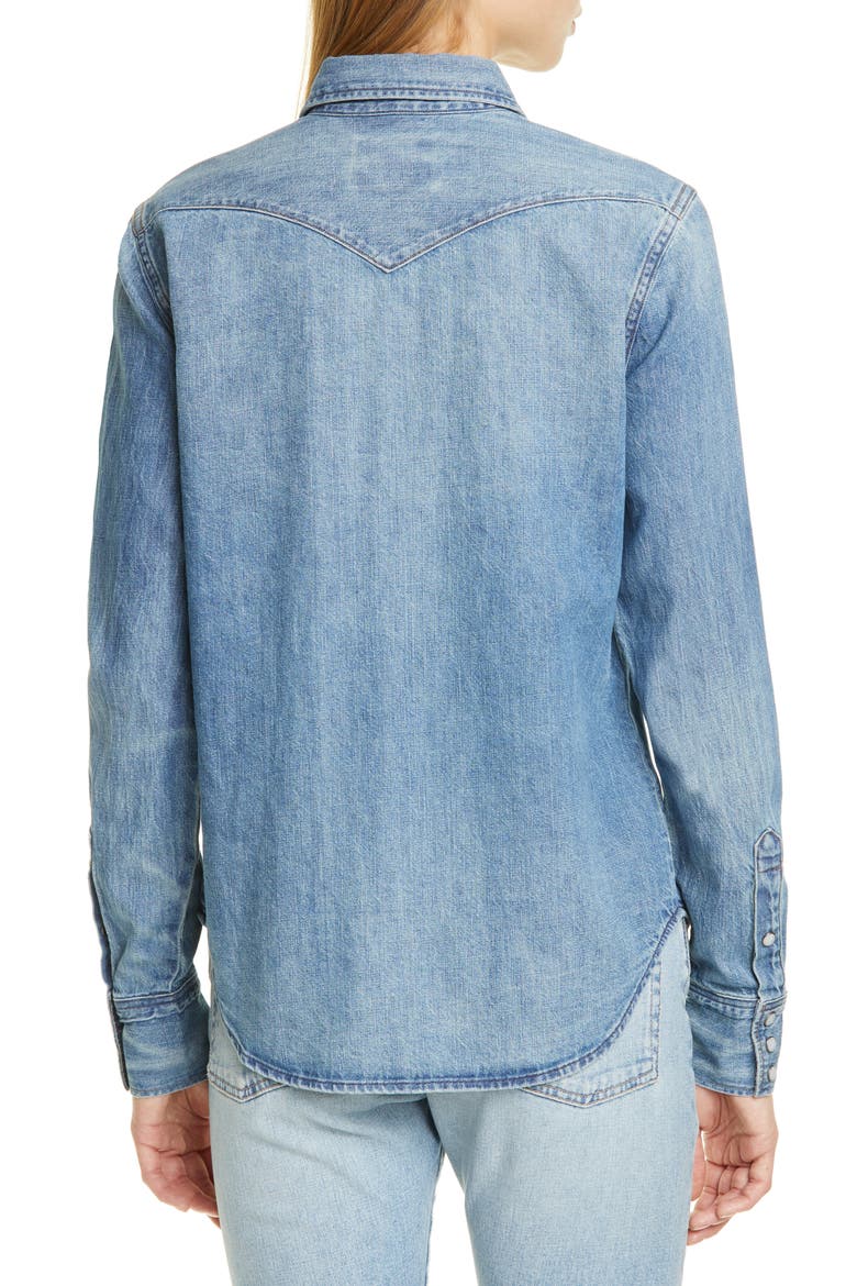 Western Denim Shirt, Alternate, color, BLUE