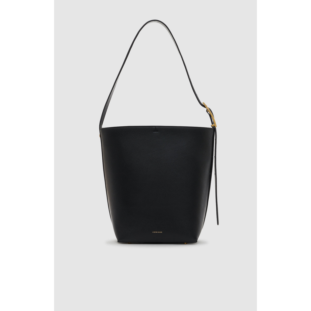 ANINE BING Elly Bucket Bag Grained Leather in Black at Nordstrom