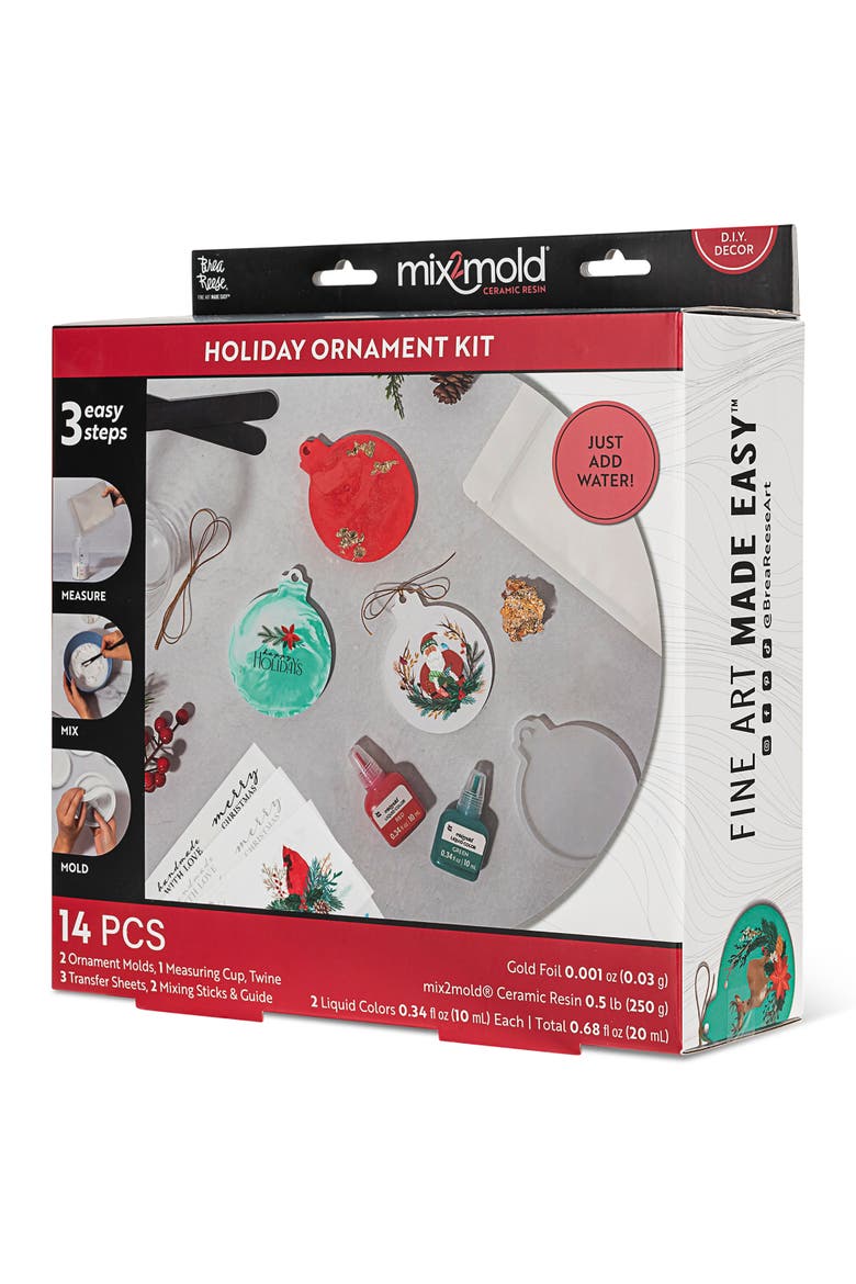 Mix2Mold Ceramic Resin Holiday Ornament Kit, Alternate, color, Multicolored