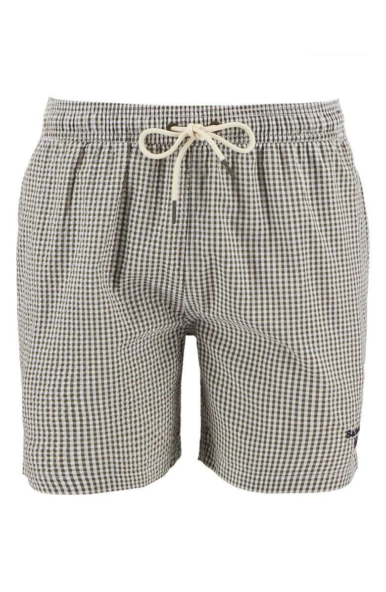 Barbour Gingham Seersucker Swim Trunks, Alternate, color, 