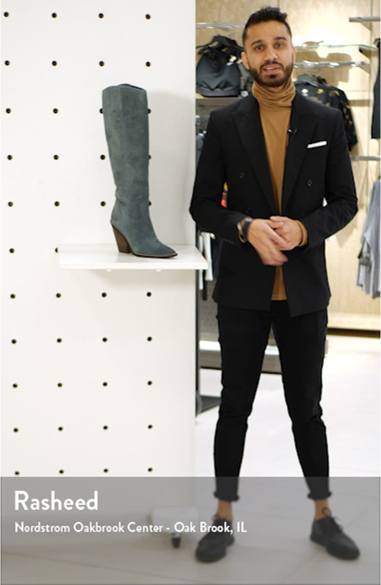 Indigo Pointed Toe Knee High Boot, sales video thumbnail