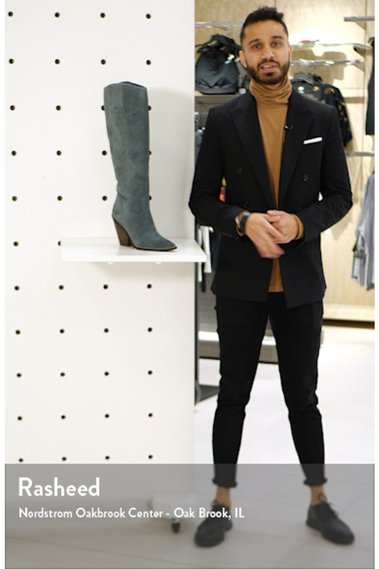 Indigo Pointed Toe Knee High Boot video