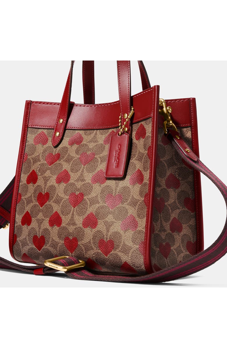 COACH Signature Coated Canvas & Hearts Field Tote, Alternate, color,