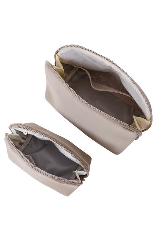 Pop Ups Brand 2-piece Neoprene Makeup Pouch Set In Brown