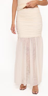 Petal & Pup Susan Mesh Drop Waist Maxi Skirt