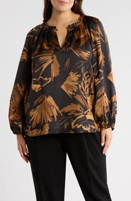 SUGARLIPS Palm Tropics Ruffle Collar Top