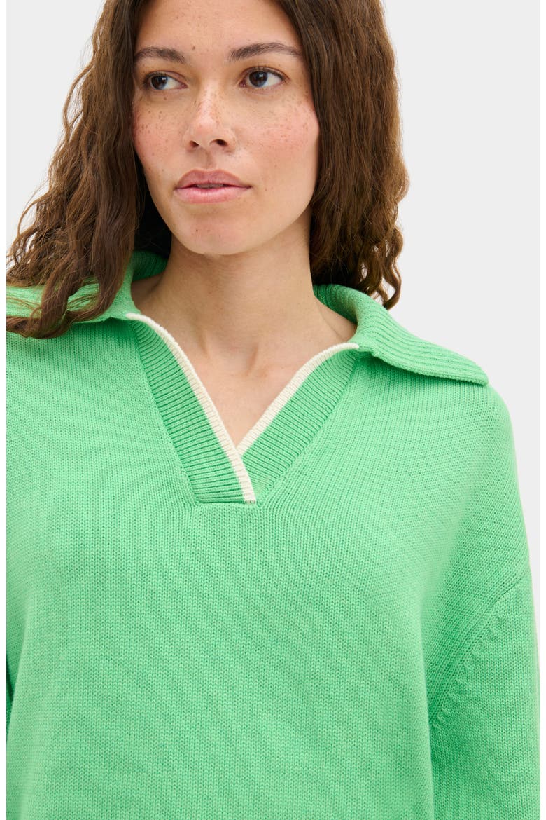 Judith Johnny Collar Sweater, Alternate, color, BIO GREEN