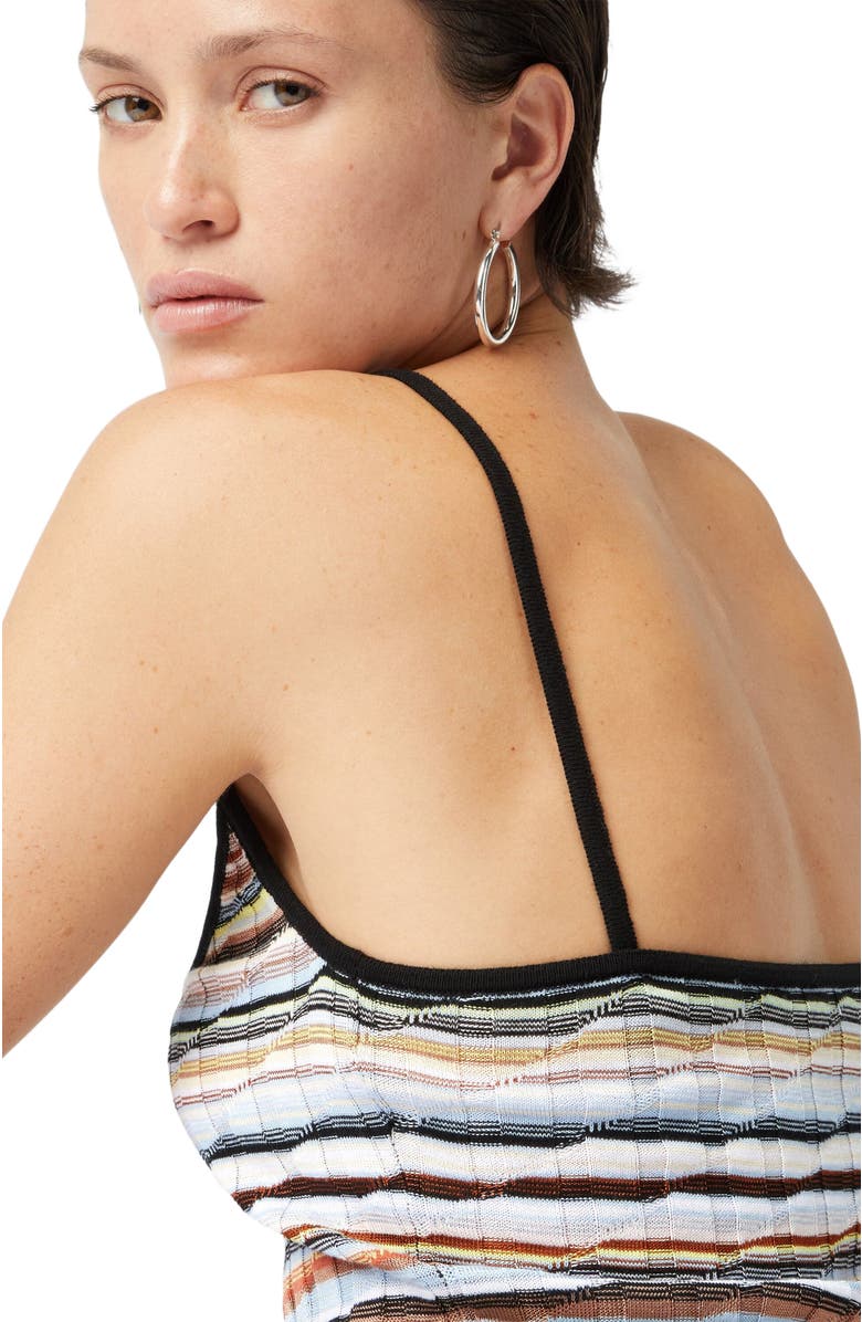 Missoni Striped Cotton And Viscose Ribbed Tank Top With Contrasting Trim, Alternate, color, Blue