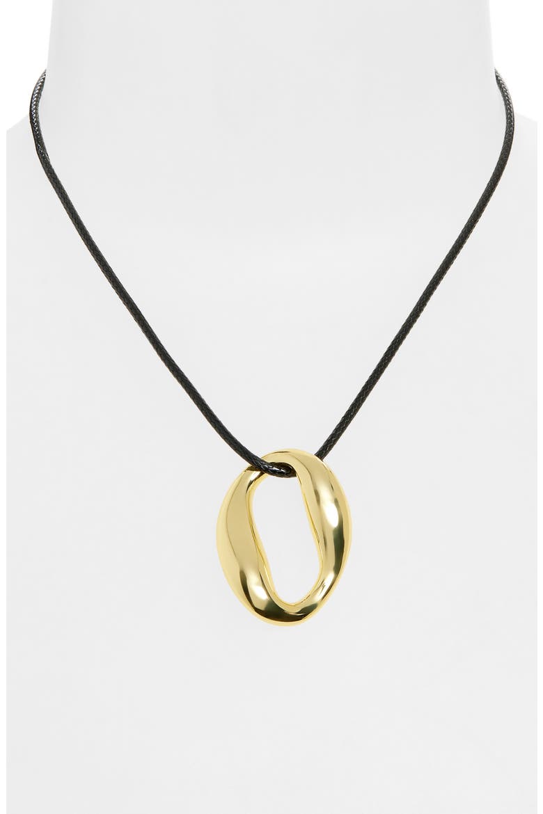 Abstract Pendant Cord Necklace, Alternate, color, GOLD