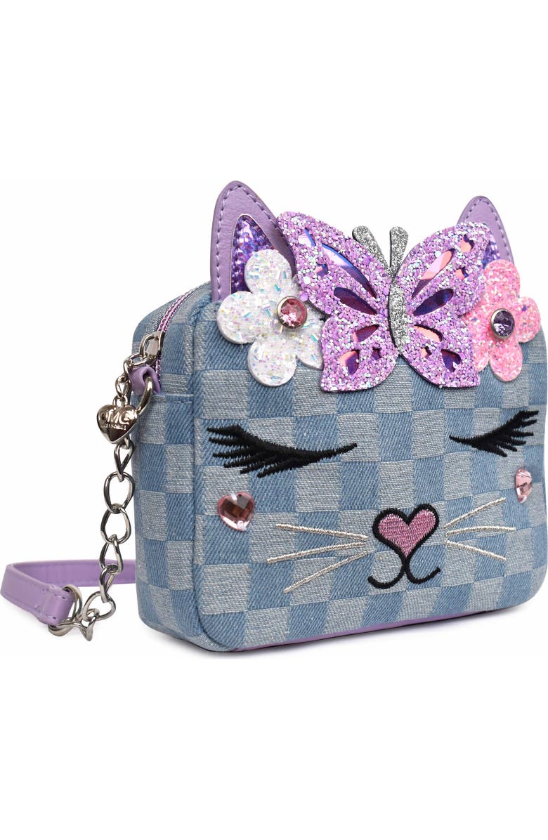 OMG Accessories Kids' Miss Bella Checker Denim Crossbody Bag, Alternate, color,