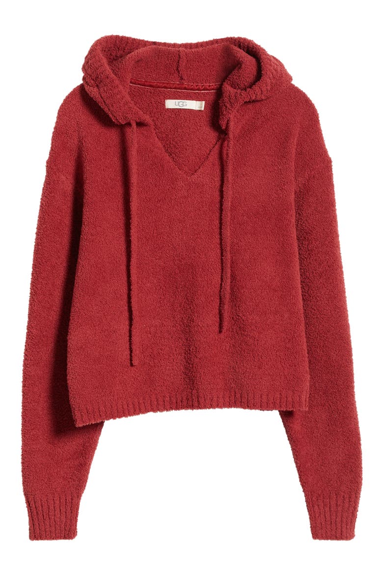 Marie Lounge Hoodie, Alternate, color, RUBIOUS