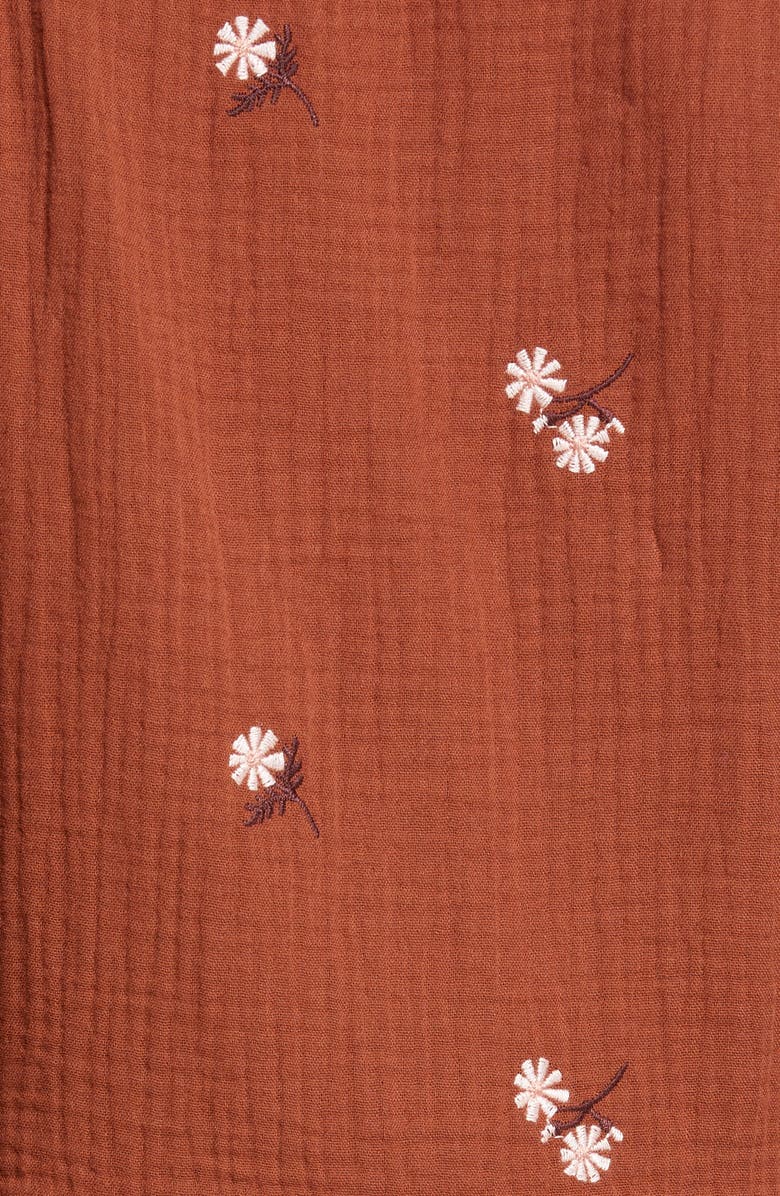 Madewell Millbrook Amie Floral Embroidered Puff Sleeve Lightspun Peplum Top, Alternate, color, 