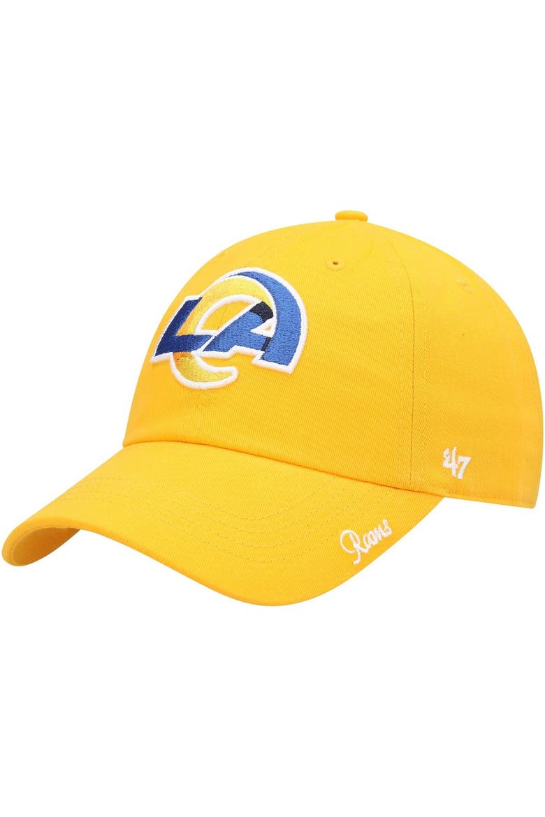 Women's '47 Gold Los Angeles Rams Miata Clean Up Secondary Logo Adjustable Hat, Main, color, Gold