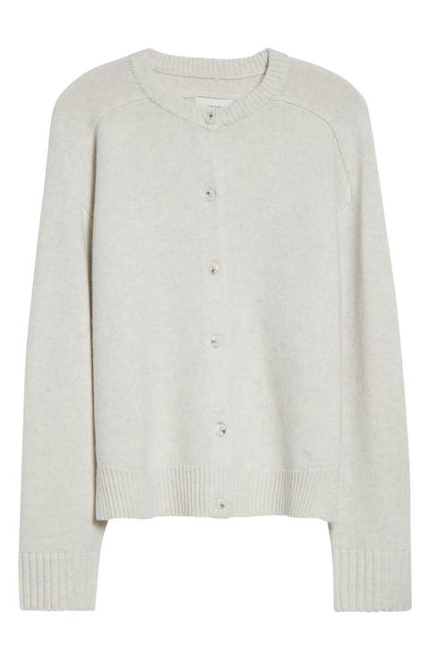 Aidar Crop Wool & Cashmere Crewneck Cardigan