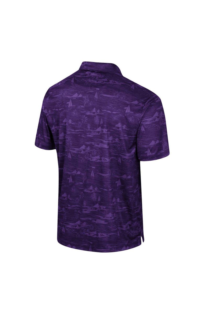 COLOSSEUM Men's Colosseum Purple LSU Tigers Daly Print Polo, Alternate, color,