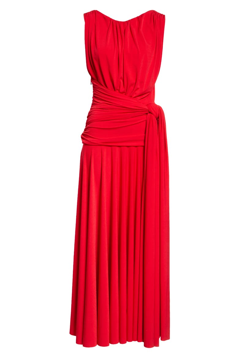 The Isadora Draped Jersey Maxi Dress, Alternate, color, RED