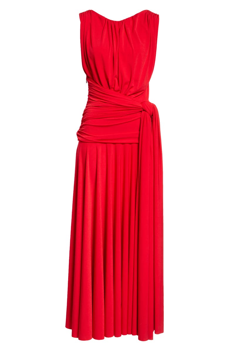Brandon Maxwell The Isadora Draped Jersey Maxi Dress, Alternate, color, Red