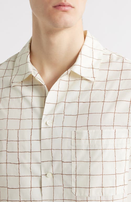 Frame Mens Vintage Check Cotton-blend Shirt Cream Multi Xl In Cream Multi