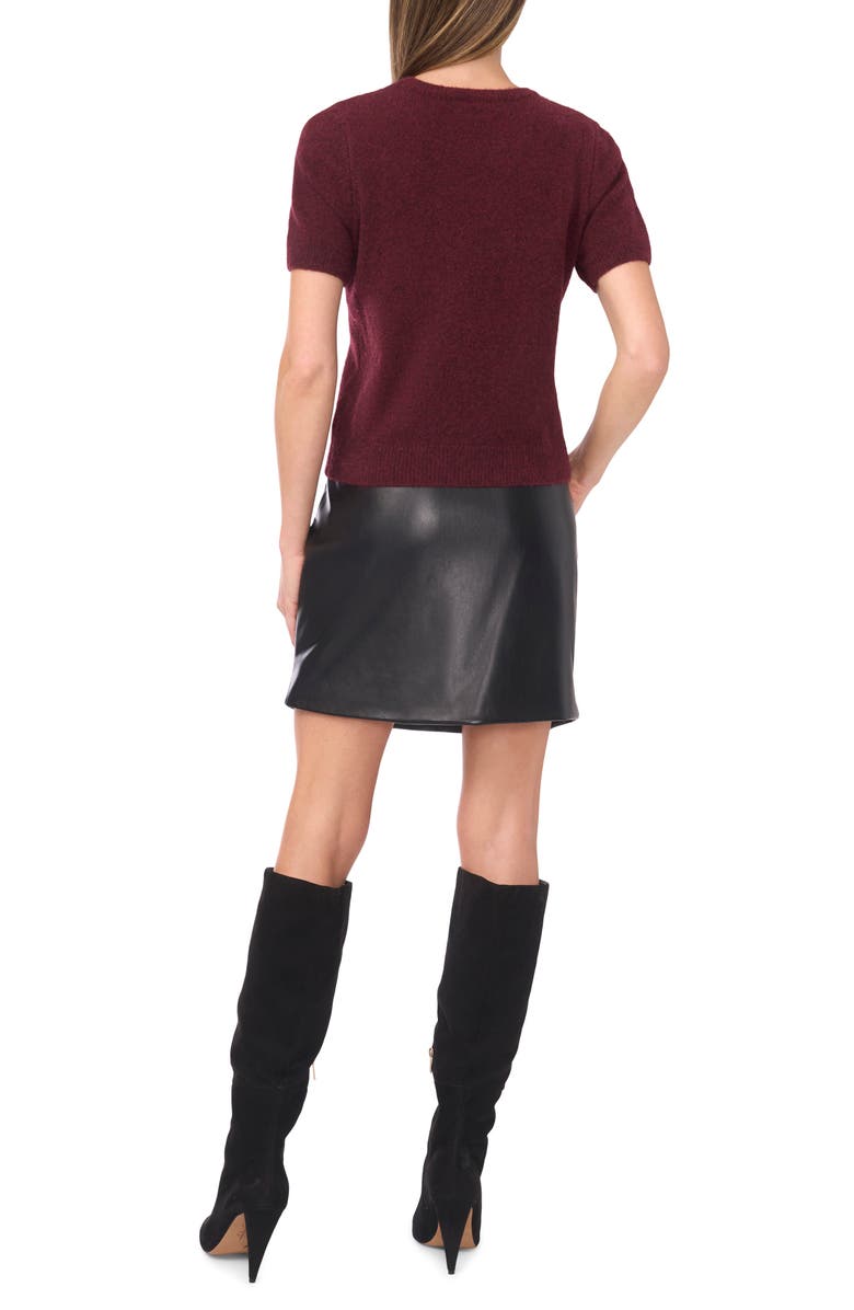 Halogen<sup>®</sup> Short Sleeve Crewneck Sweater, Alternate, color, Burgundy