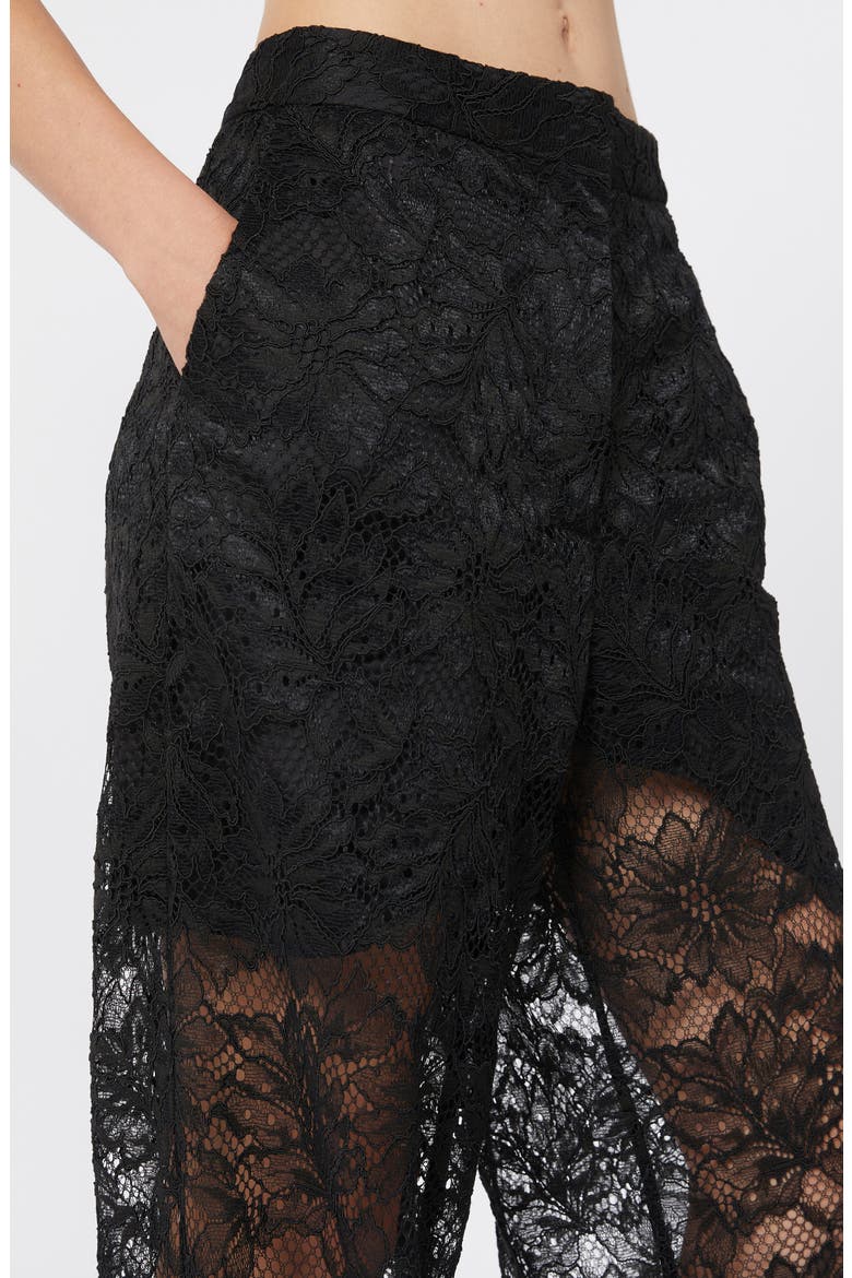 Lace Wide Leg Pants, Alternate, color, BLACK