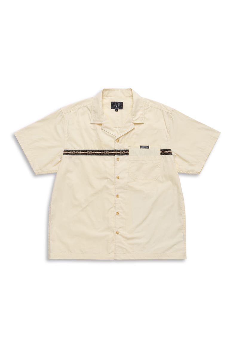 Elements Jacquard Tape Cotton Camp Shirt, Alternate, color, CREAM